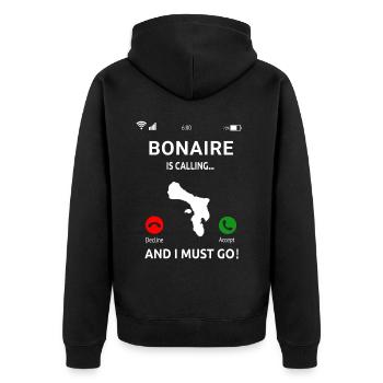 Bonaire Antillen Karibik Insel Urlaub - Unisex Premium Bio Zip Hoodie - Schwarz - Hinten - Nico (187cm)