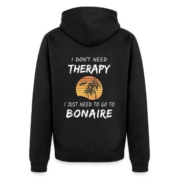 Bonaire Antillen Karibik Insel Urlaub - Unisex Premium Bio Zip Hoodie - Schwarz - Hinten - Nico (187cm)