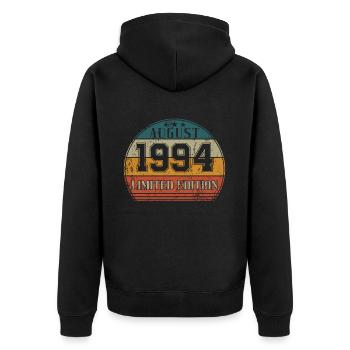 Anniversaire - Edition Limitée Août 1994 - Veste à capuche bio Premium Unisexe - noir - Dos - Nico (187cm)