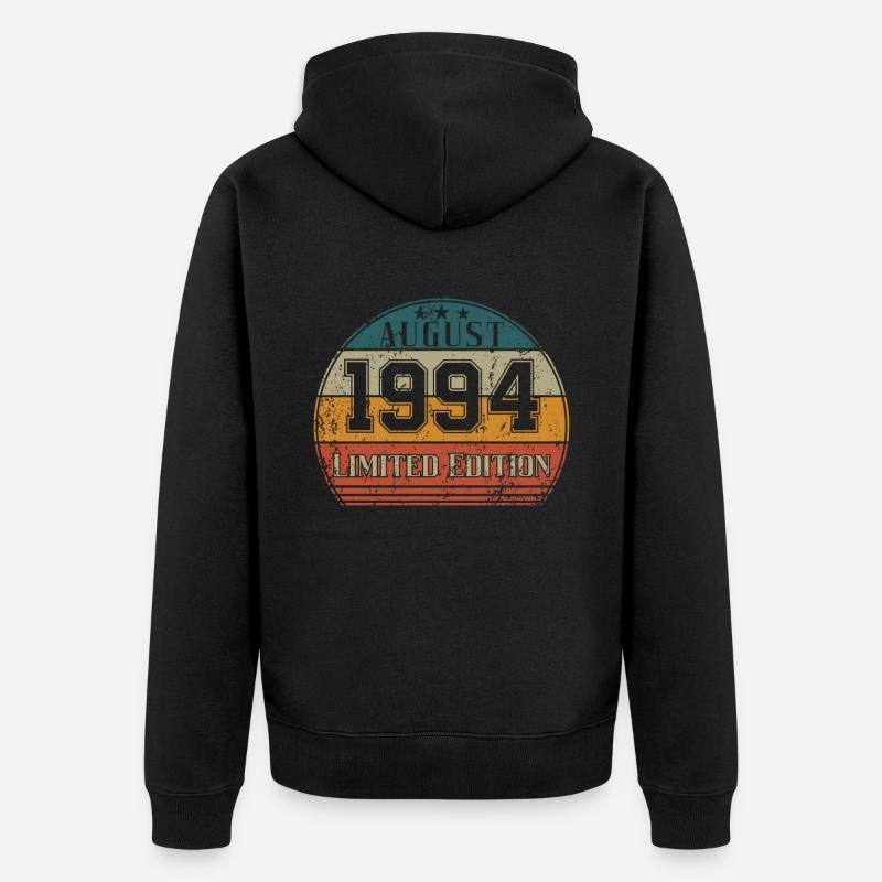 Anniversaire - Edition Limitée Août 1994 - Veste à capuche bio Premium Unisexe - noir