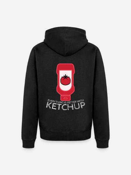 Tomato Ketchup Bottle - Unisex Premium Bio Zip Hoodie - Schwarz