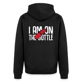 Tomato Ketchup Bottle Carnival Costume - Unisex Premium Bio Zip Hoodie - Schwarz - Hinten - Nico (187cm)