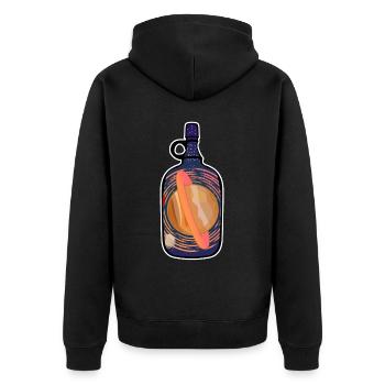 Planète Saturne dans une bouteille - Veste à capuche bio Premium Unisexe - noir - Dos - Nico (187cm)