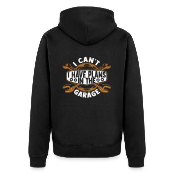 I Can't I Have Plans In The Garage Master Cars - Unisex Premium Organic Zip Hoodie - black - Back - Nico (187cm)