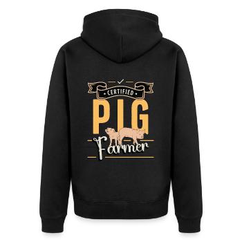 Élevage porcin Certifié Éleveur de porcs Animaux de ferme - Veste à capuche bio Premium Unisexe - noir - Dos - Nico (187cm)