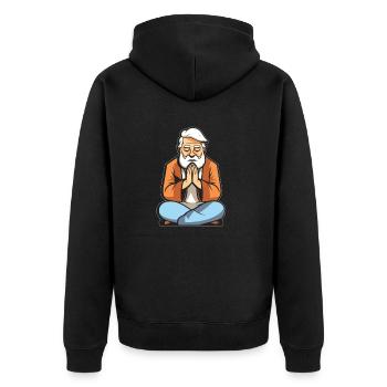 Christian Christianity Grandpa - Unisex Premium Organic Zip Hoodie - black - Back - Nico (187cm)