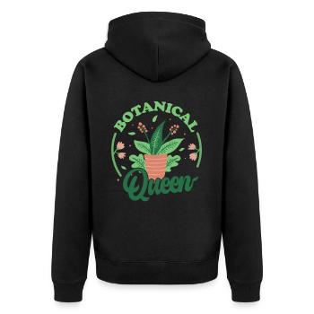 Botanical Queen Plant Gardening Gardener - Unisex Premium Bio Zip Hoodie - Schwarz - Hinten - Nico (187cm)