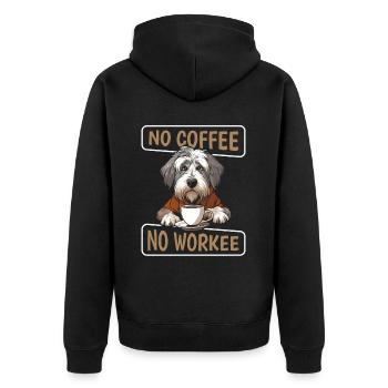 Café Café Vieux Berger Anglais - Veste à capuche bio Premium Unisexe - noir - Dos - Nico (187cm)