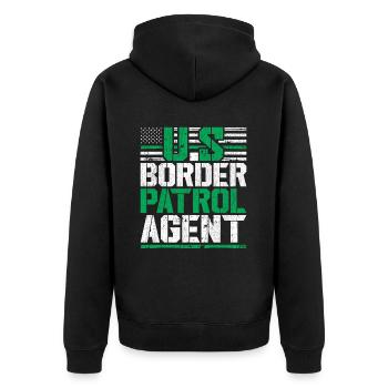 Grenzschutzbeamter Grenzschutz Zoll - Unisex Premium Bio Zip Hoodie - Schwarz - Hinten - Nico (187cm)