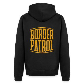 Grenzschutzbeamter Grenzschutz Zoll - Unisex Premium Bio Zip Hoodie - Schwarz - Hinten - Nico (187cm)