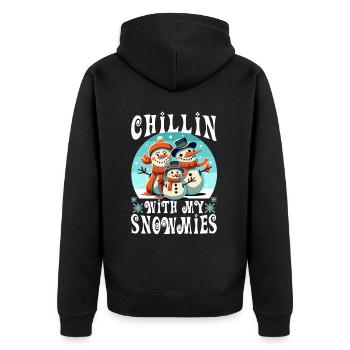 Détendez-vous avec mes Snowmies - Veste à capuche bio Premium Unisexe - noir - Dos - Nico (187cm)