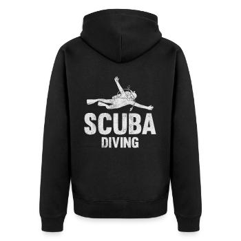 Scuba Diving, Scuba Diving, Holiday Sea Diver - Unisex Premium Organic Zip Hoodie - black - Back - Nico (187cm)