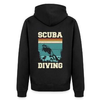 Plongée sous-marine, Plongée sous-marine, Vacances en mer - Veste à capuche bio Premium Unisexe - noir - Dos - Nico (187cm)