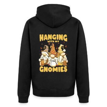 Traîner avec mes gnomies - Veste à capuche bio Premium Unisexe - noir - Dos - Nico (187cm)