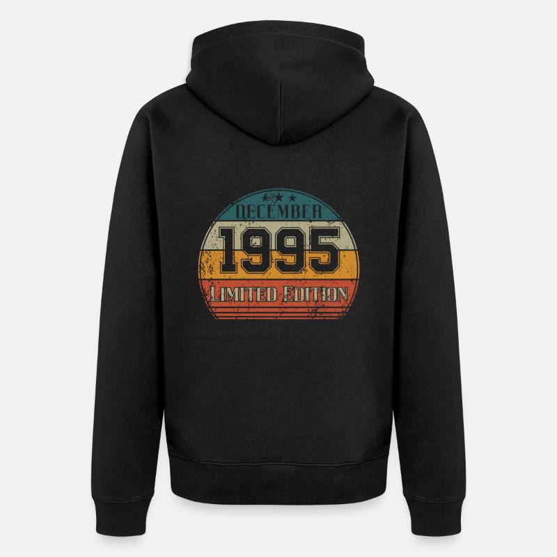 Anniversaire - Edition Limitée Décembre 1995 - Veste à capuche bio Premium Unisexe - noir