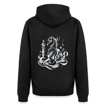 Echecs Elégants Stratégie Echecs - Veste à capuche bio Premium Unisexe - noir - Dos - Nico (187cm)