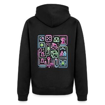 Jeux de société futuristes Jeu de société Chemise - Veste à capuche bio Premium Unisexe - noir - Dos - Nico (187cm)