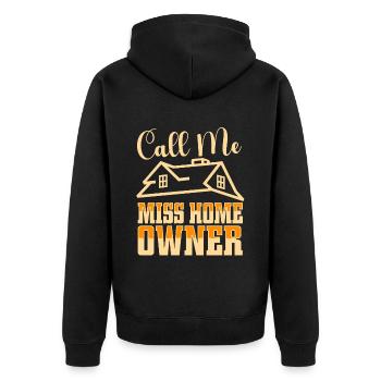 Neuer Hausbesitzer Hauswarmester Hausbesitzer - Unisex Premium Bio Zip Hoodie - Schwarz - Hinten - Nico (187cm)