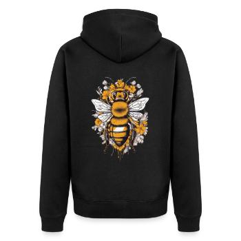 Hobby Imker Bienen Ästhetik Honigliebe Design - Unisex Premium Bio Zip Hoodie - Schwarz - Hinten - Nico (187cm)
