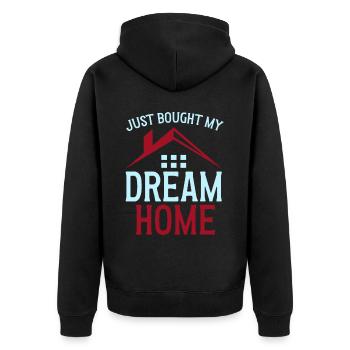 Neuer Hausbesitzer Hauswarmester Hausbesitzer - Unisex Premium Bio Zip Hoodie - Schwarz - Hinten - Nico (187cm)