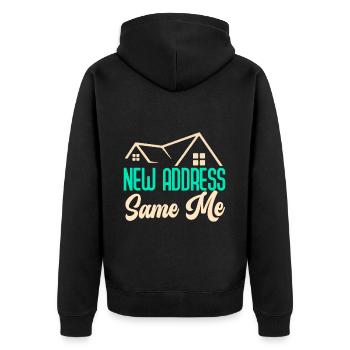 Neuer Hausbesitzer Hauswarmester Hausbesitzer - Unisex Premium Bio Zip Hoodie - Schwarz - Hinten - Nico (187cm)