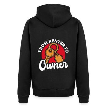 Neuer Hausbesitzer Hauswarmester Hausbesitzer - Unisex Premium Bio Zip Hoodie - Schwarz - Hinten - Nico (187cm)