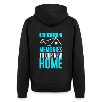 Neuer Hausbesitzer Hauswarmester Hausbesitzer - Unisex Premium Bio Zip Hoodie - Schwarz - Hinten - Nico (187cm)