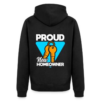 Neuer Hausbesitzer Hauswarmester Hausbesitzer - Unisex Premium Bio Zip Hoodie - Schwarz - Hinten - Nico (187cm)