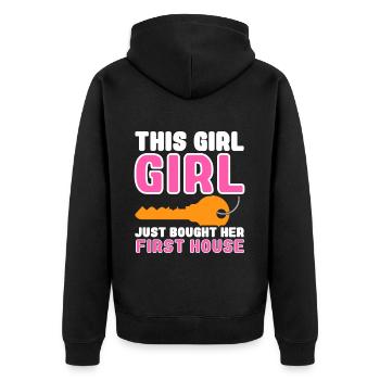 Neuer Hausbesitzer Hauswarmester Hausbesitzer - Unisex Premium Bio Zip Hoodie - Schwarz - Hinten - Nico (187cm)