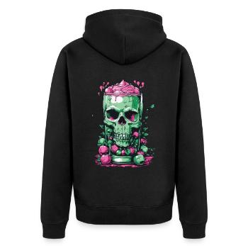 Skull Candy Gothic Pastel for Dia de Muertos - Unisex Premium Organic Zip Hoodie - black - Back - Nico (187cm)