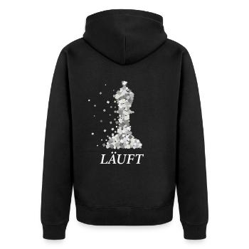 Schach Schachtunier Läufer Läuft Schachfigur - Unisex Premium Bio Zip Hoodie - Schwarz - Hinten - Nico (187cm)