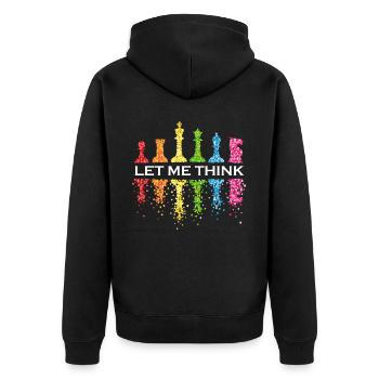 Schach Schachtunier Schachspiel LGBTQ Regenbogen - Unisex Premium Bio Zip Hoodie - Schwarz - Hinten - Nico (187cm)