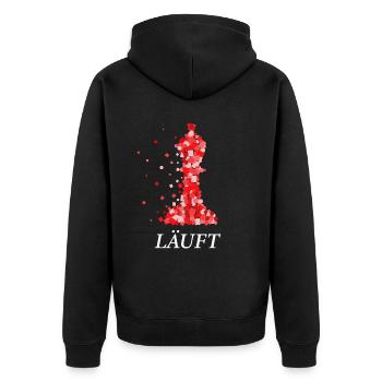 Schach Schachtunier Läuft Schachfigur Schachmatt - Unisex Premium Bio Zip Hoodie - Schwarz - Hinten - Nico (187cm)