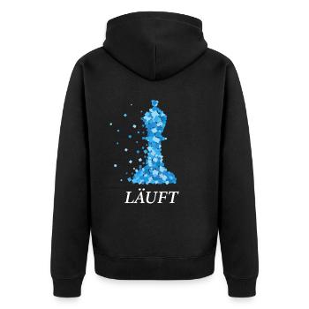 Schach Schachtunier Läufer Läuft Schachspieler - Unisex Premium Bio Zip Hoodie - Schwarz - Hinten - Nico (187cm)