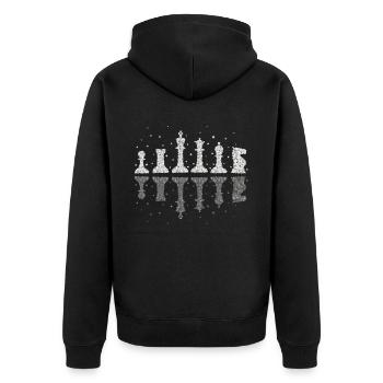 Chess Chess Player Chess Player Chess Tournament - Unisex Premium Organic Zip Hoodie - black - Back - Nico (187cm)