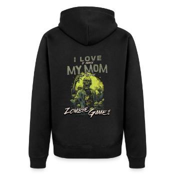 I love my Mom Zombie Video Games for Gamers Gamers - Unisex Premium Organic Zip Hoodie - black - Back - Nico (187cm)