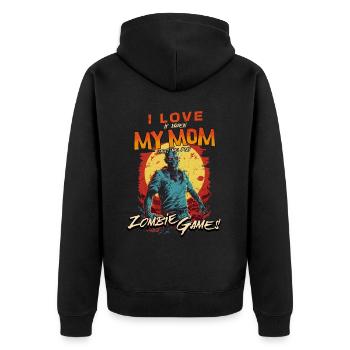 I love my Mom Zombie Video Games for Gamers Gamers - Unisex Premium Organic Zip Hoodie - black - Back - Nico (187cm)