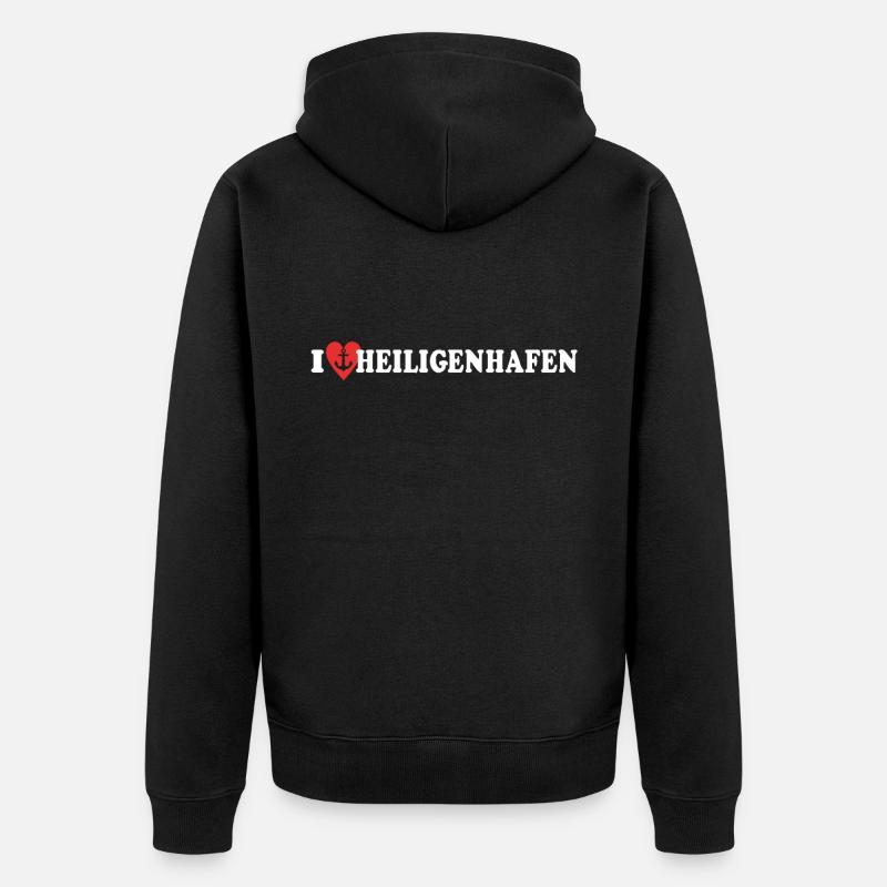 J’aime Heiligenhafen Liebe - Veste à capuche bio Premium Unisexe - noir