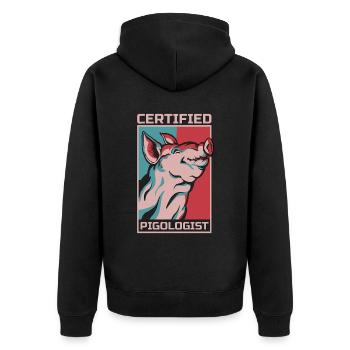 Élevage porcin Porcin certifié Élevage - Veste à capuche bio Premium Unisexe - noir - Dos - Nico (187cm)