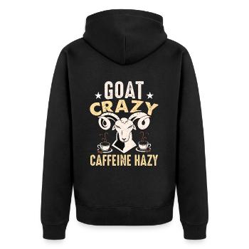 Élevage de moutons et de chèvres Élevage de chèvres Crazy Caffeine Farming - Veste à capuche bio Premium Unisexe - noir - Dos - Nico (187cm)