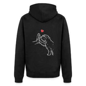 Miniature Schnauzer Niedlicher Miniature - Unisex Premium Bio Zip Hoodie - Schwarz - Hinten - Nico (187cm)