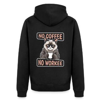 Café Café Chat Pas De Café Non Workee - Veste à capuche bio Premium Unisexe - noir - Dos - Nico (187cm)