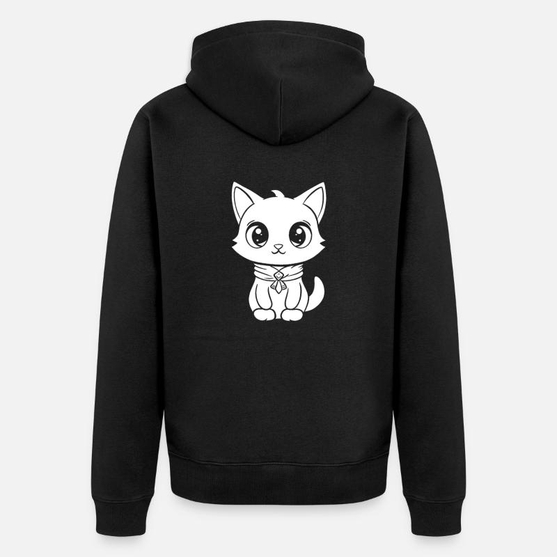 Chat - Veste à capuche bio Premium Unisexe - noir