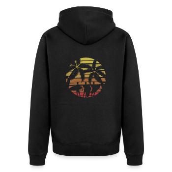 Surfer Surfen Cool Retro Surfer Vintage Surf - Unisex Premium Bio Zip Hoodie - Schwarz - Hinten - Nico (187cm)