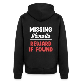 Fehlende Mandeln Belohnen Sich, Wenn Sie Gefunden - Unisex Premium Bio Zip Hoodie - Schwarz - Hinten - Nico (187cm)