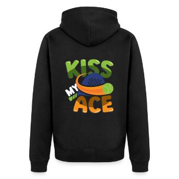 Amateurs de padel, Kiss My Ace, Padel tennis - Veste à capuche bio Premium Unisexe - noir - Dos - Nico (187cm)