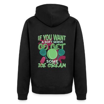 Wenn Sie Einen Weichen Aufschlag Wünschen - Unisex Premium Bio Zip Hoodie - Schwarz - Hinten - Nico (187cm)