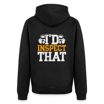 Border Guard Customs I'd Inspect That - Unisex Premium Organic Zip Hoodie - black - Back - Nico (187cm)