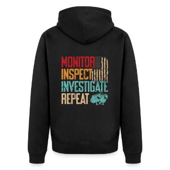 Grenzschutz Zoll Grenzschutzbeamter - Unisex Premium Bio Zip Hoodie - Schwarz - Hinten - Nico (187cm)