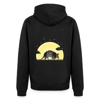 Armadillo, Armadillo, Landscape, Forest, Trees, Sun - Unisex Premium Organic Zip Hoodie - black - Back - Nico (187cm)